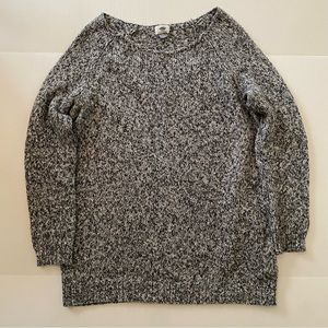 Old Navy | Women’s Black & White Long Sleeve Boat Neck Sweater | Size XL